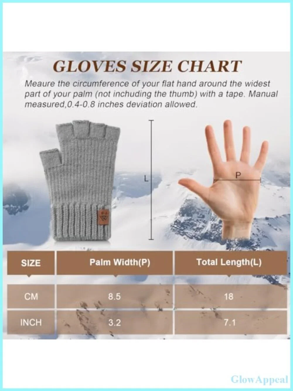 Fingerless Gloves for Women Men - 2 Pairs Warm Knit Winter Gloves with Elastic